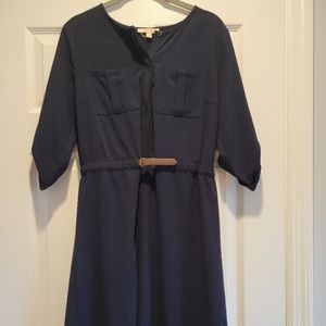 SKIES ARE BLUE Delaine Belted Shirt Dress